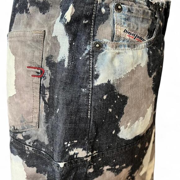 DIESEL Asymmetrical Deconstructed S/M Denim Maxi Skirt Grunge Y2K Avant Garde - Picture 3 of 8